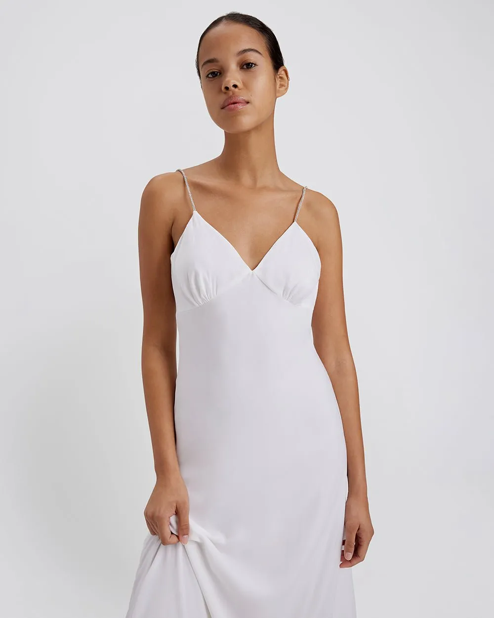 Rosetta Rhinestone Dress Optic White sold by SOLID & STRIPED product image thumbnail 4