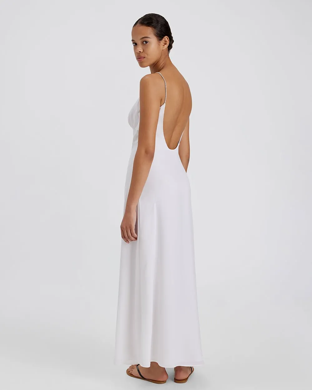 Rosetta Rhinestone Dress Optic White sold by SOLID & STRIPED product image thumbnail 3