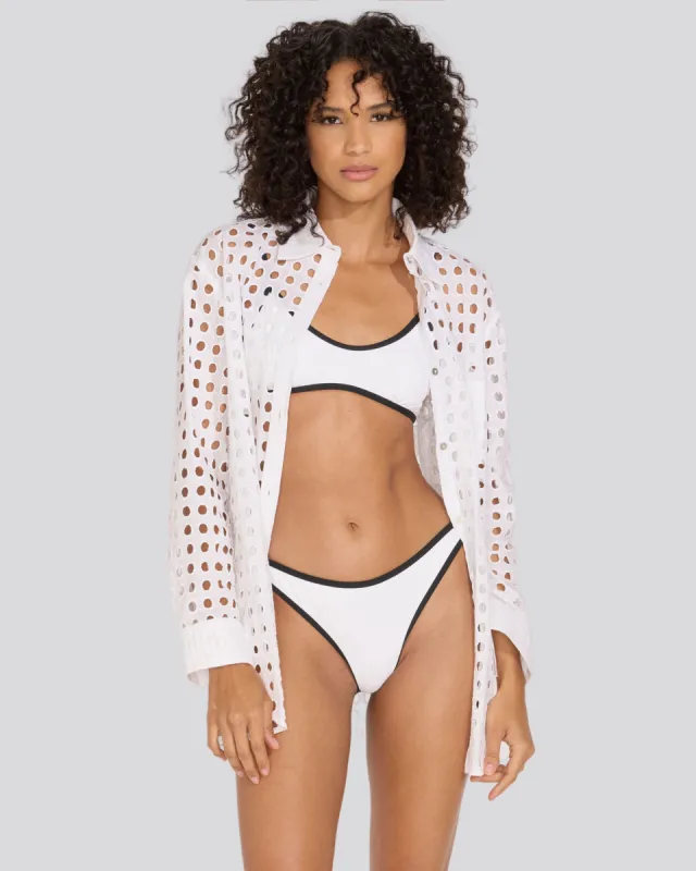 Oxford Tunic Classic Eyelet Marshmallow sold by SOLID & STRIPED