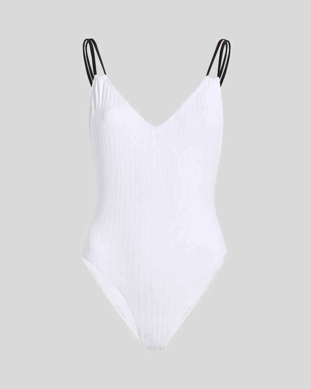 Lynn One Piece Lightweight Rib Optic White / Noir sold by SOLID & STRIPED product image thumbnail 2