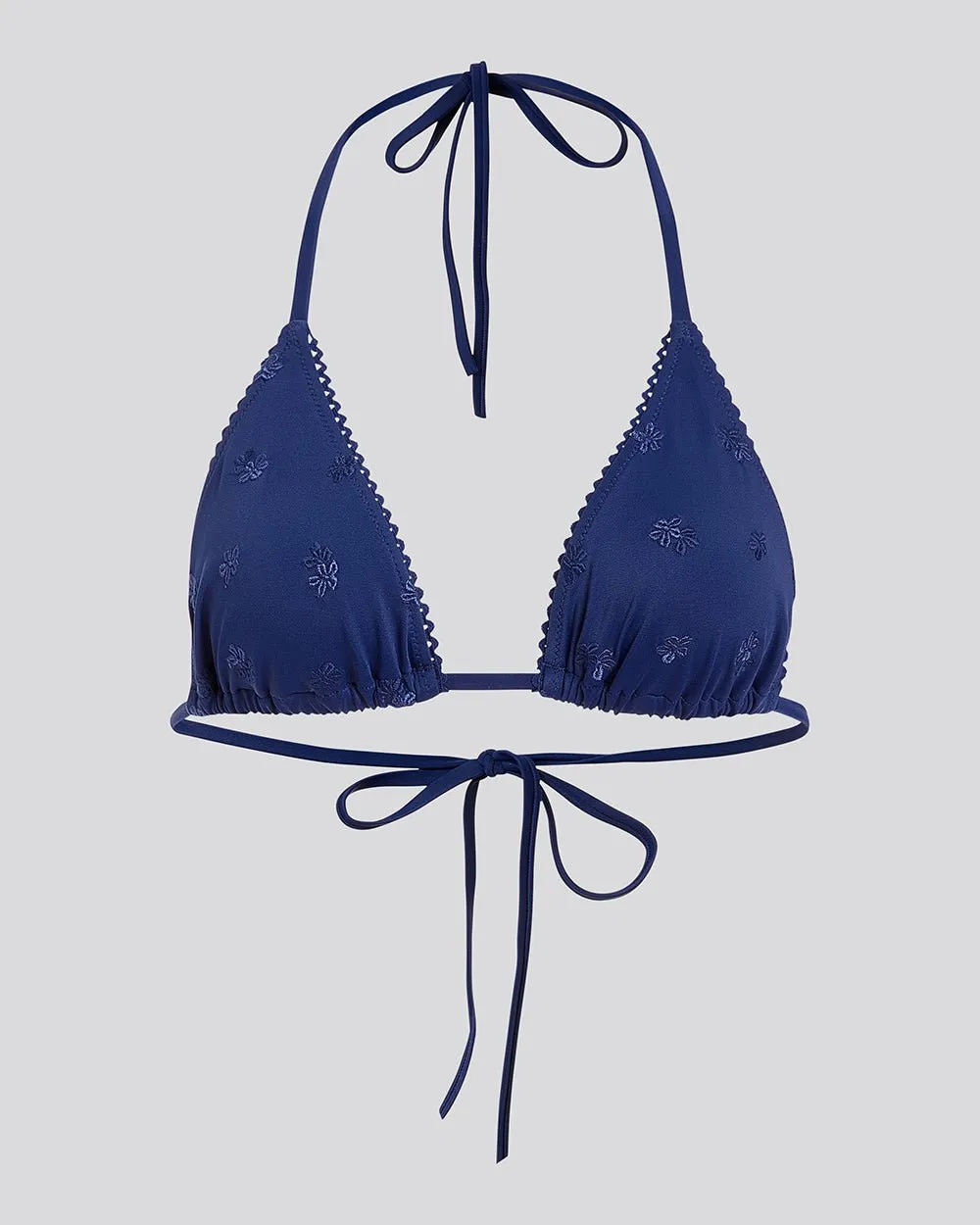 Iris Embroidered Bikini Top French Navy sold by SOLID & STRIPED product image thumbnail 2