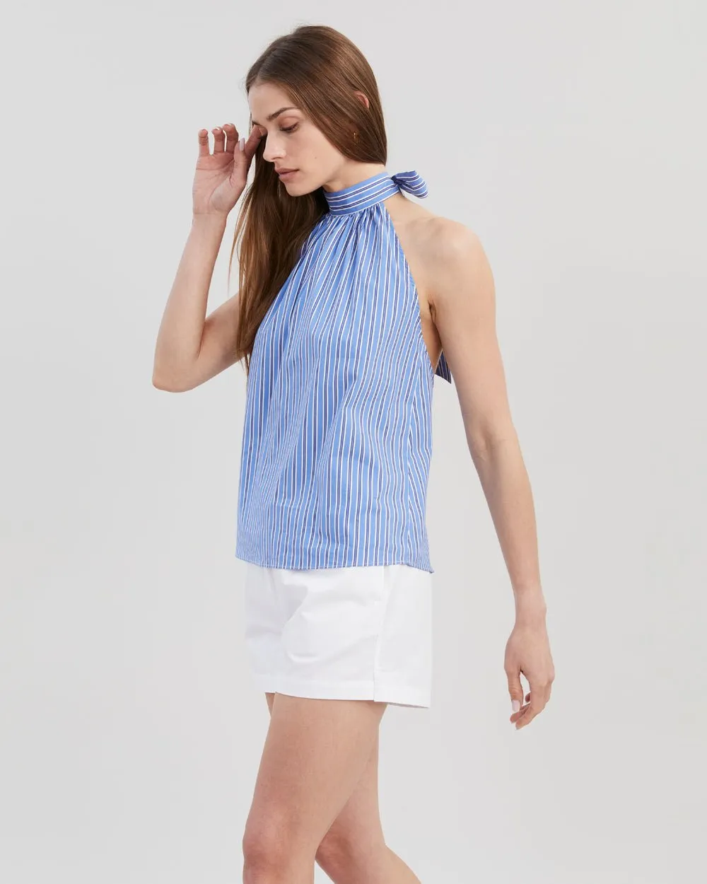 Barbara Halter Top French Navy Stripe sold by SOLID & STRIPED product image thumbnail 4