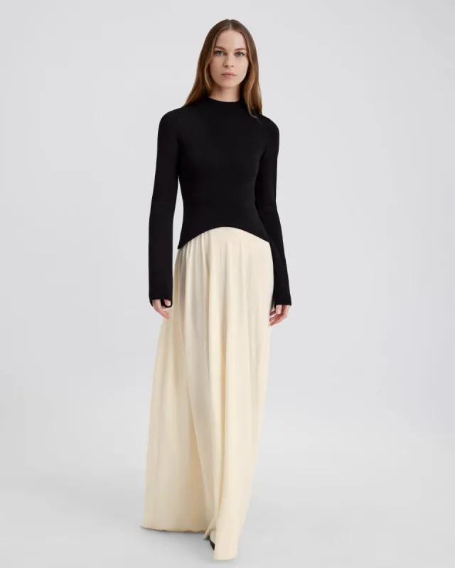 Soglio Dress Ecru / Noir sold by SOLID & STRIPED