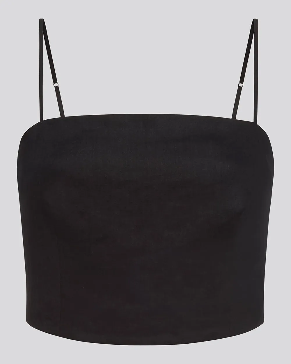 Loretto Linen Crop Top Noir sold by SOLID & STRIPED product image thumbnail 2