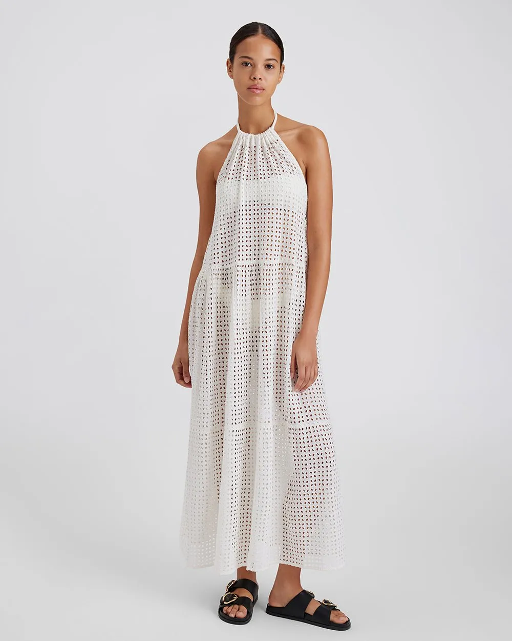 Kai Dress Leaf Eyelet Brule sold by SOLID & STRIPED
