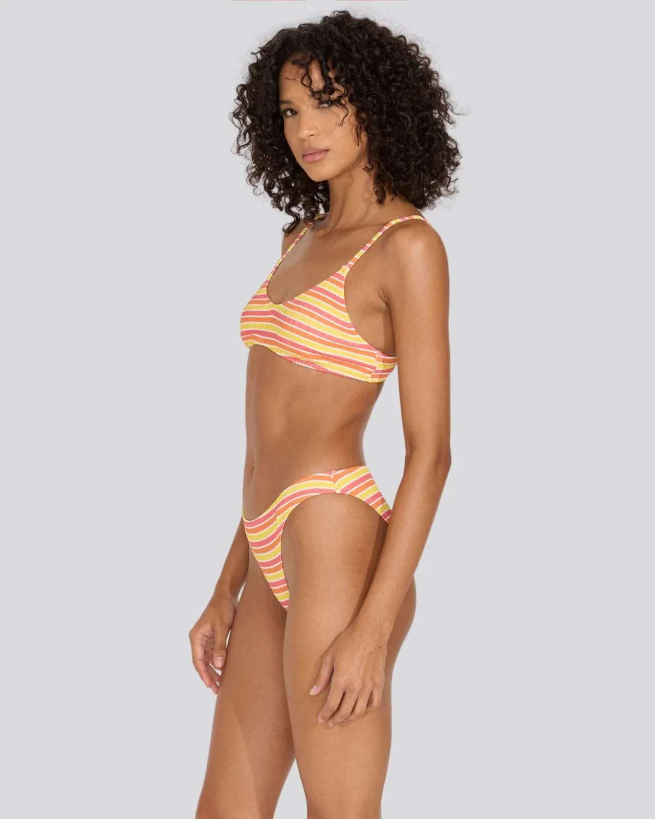 Rachel Ribbed Bikini Top Sorbet Stripe sold by SOLID & STRIPED product image thumbnail 4