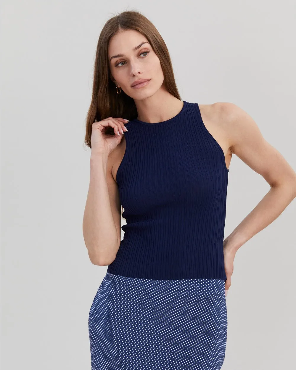 Varena Tank French Navy sold by SOLID & STRIPED product image thumbnail 2