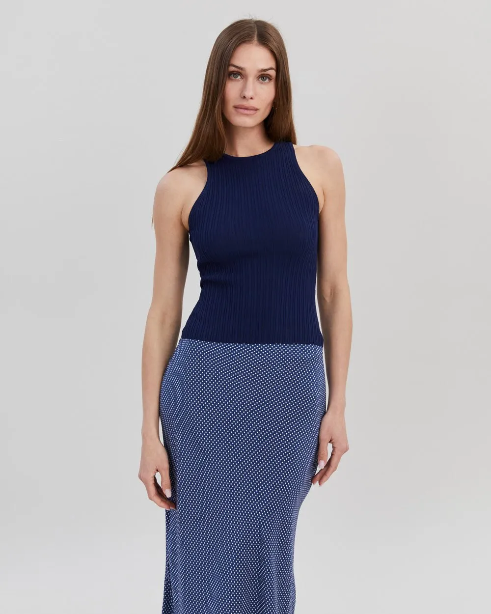 Varena Tank French Navy sold by SOLID & STRIPED