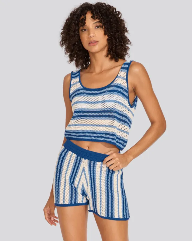 Charlie Tank Marina Blue Stripe sold by SOLID & STRIPED