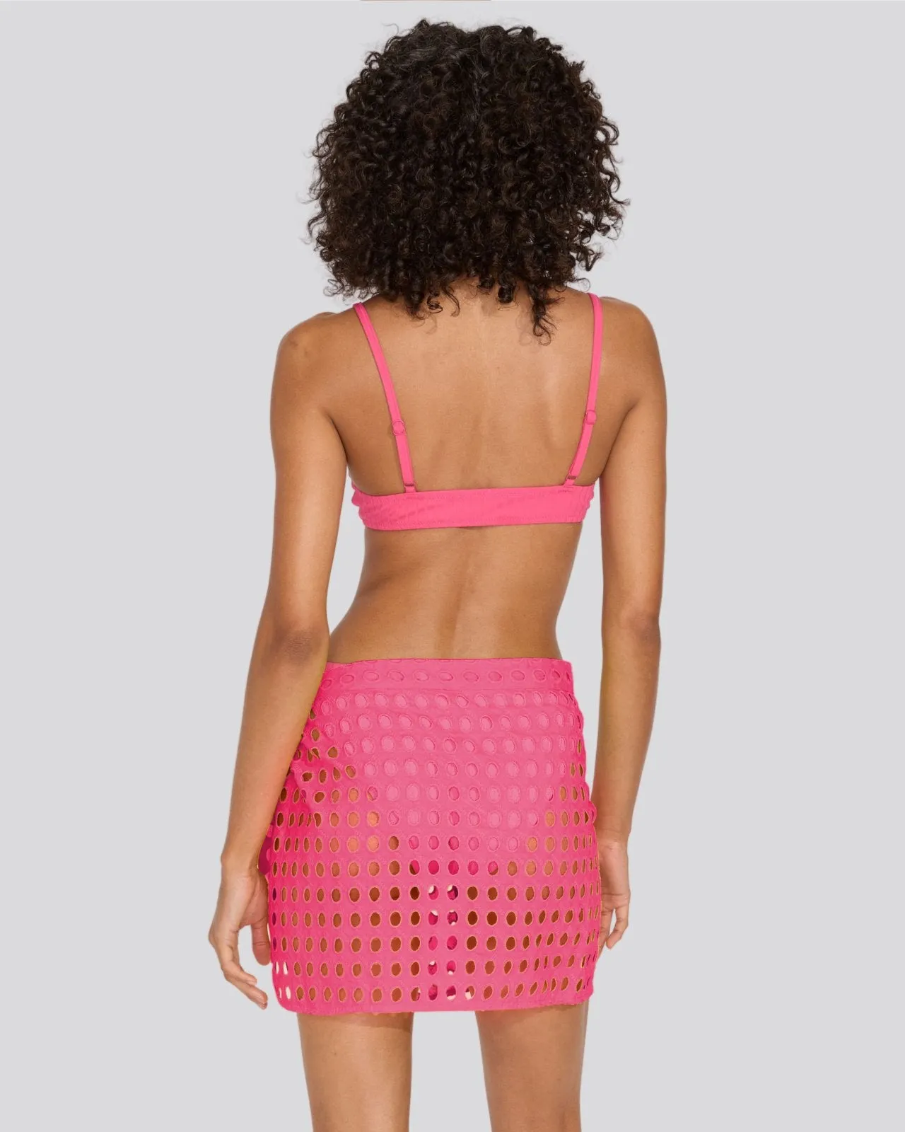 Eyelet Mini Wrap Pareo Hot Pink sold by SOLID & STRIPED product image thumbnail 3