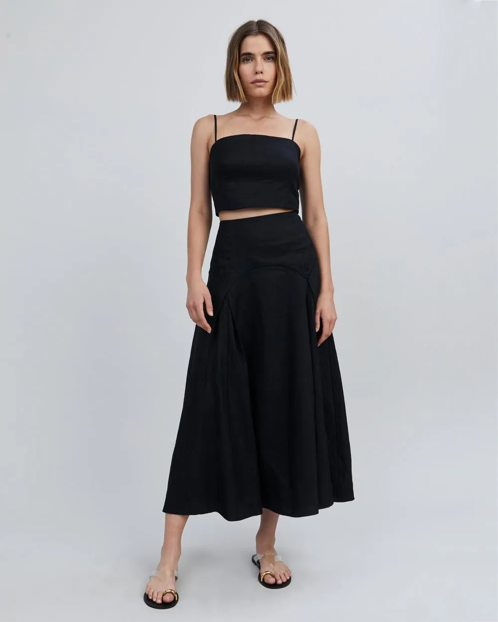 Gael Skirt Noir sold by SOLID & STRIPED