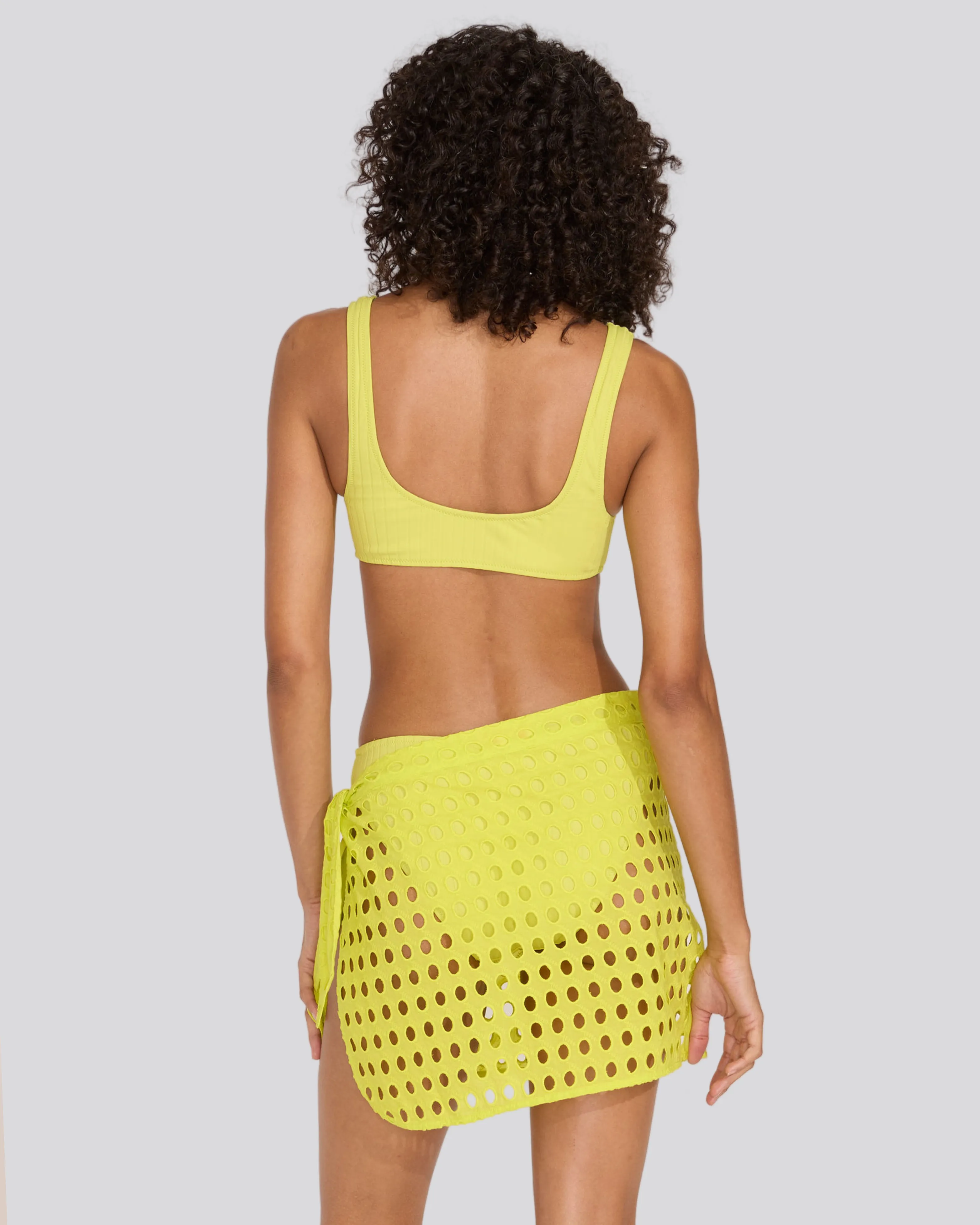 Eyelet Mini Wrap Pareo Chartreuse sold by SOLID & STRIPED product image thumbnail 3