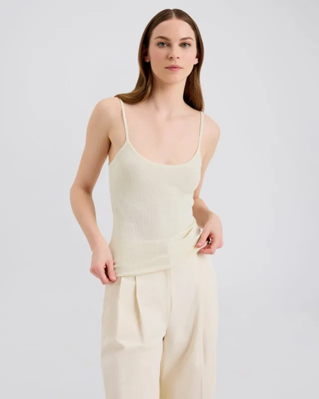 Selena Tank Ecru sold by SOLID & STRIPED