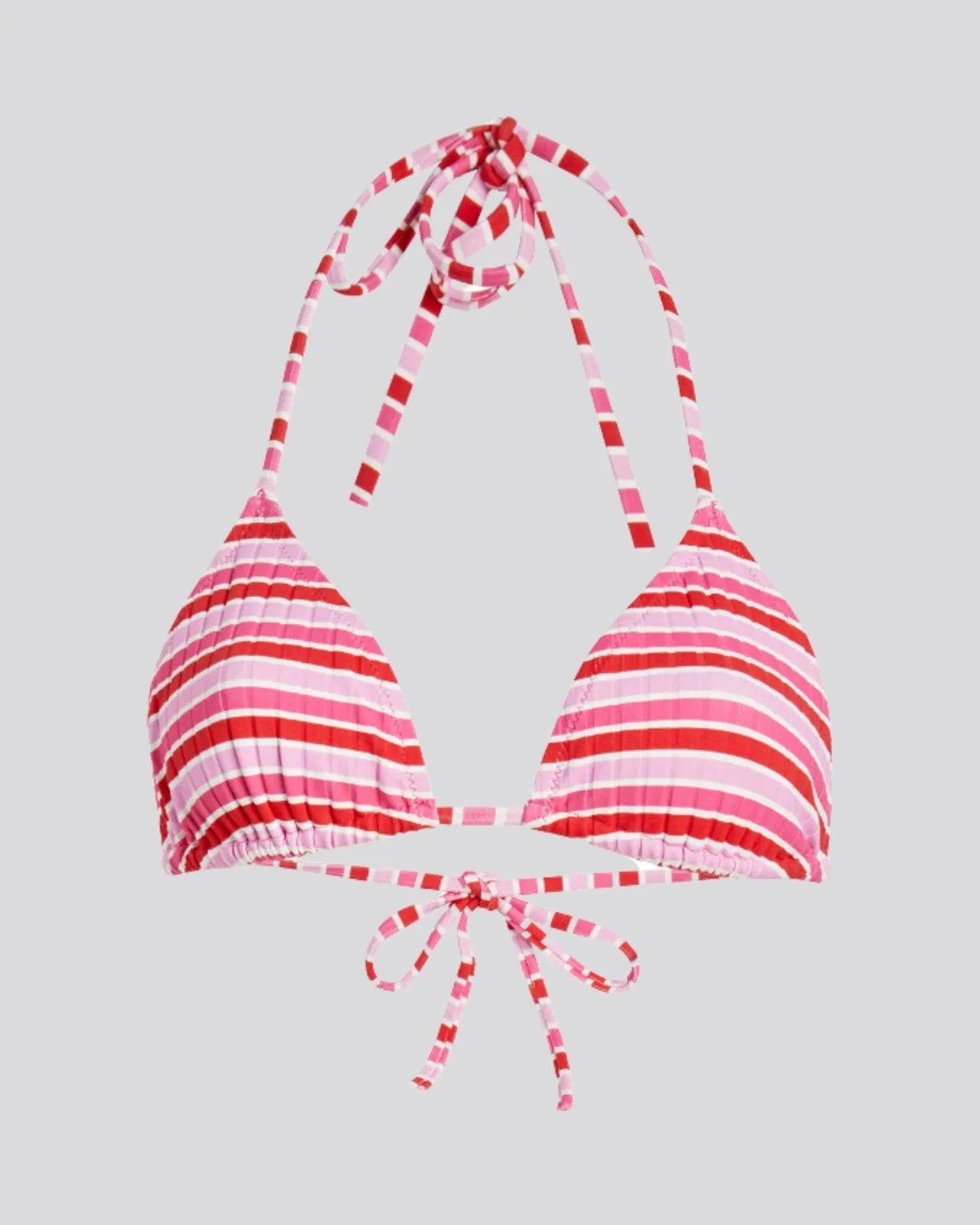 Iris Ribbed Bikini Top Pink Multi Stripe sold by SOLID & STRIPED product image thumbnail 2