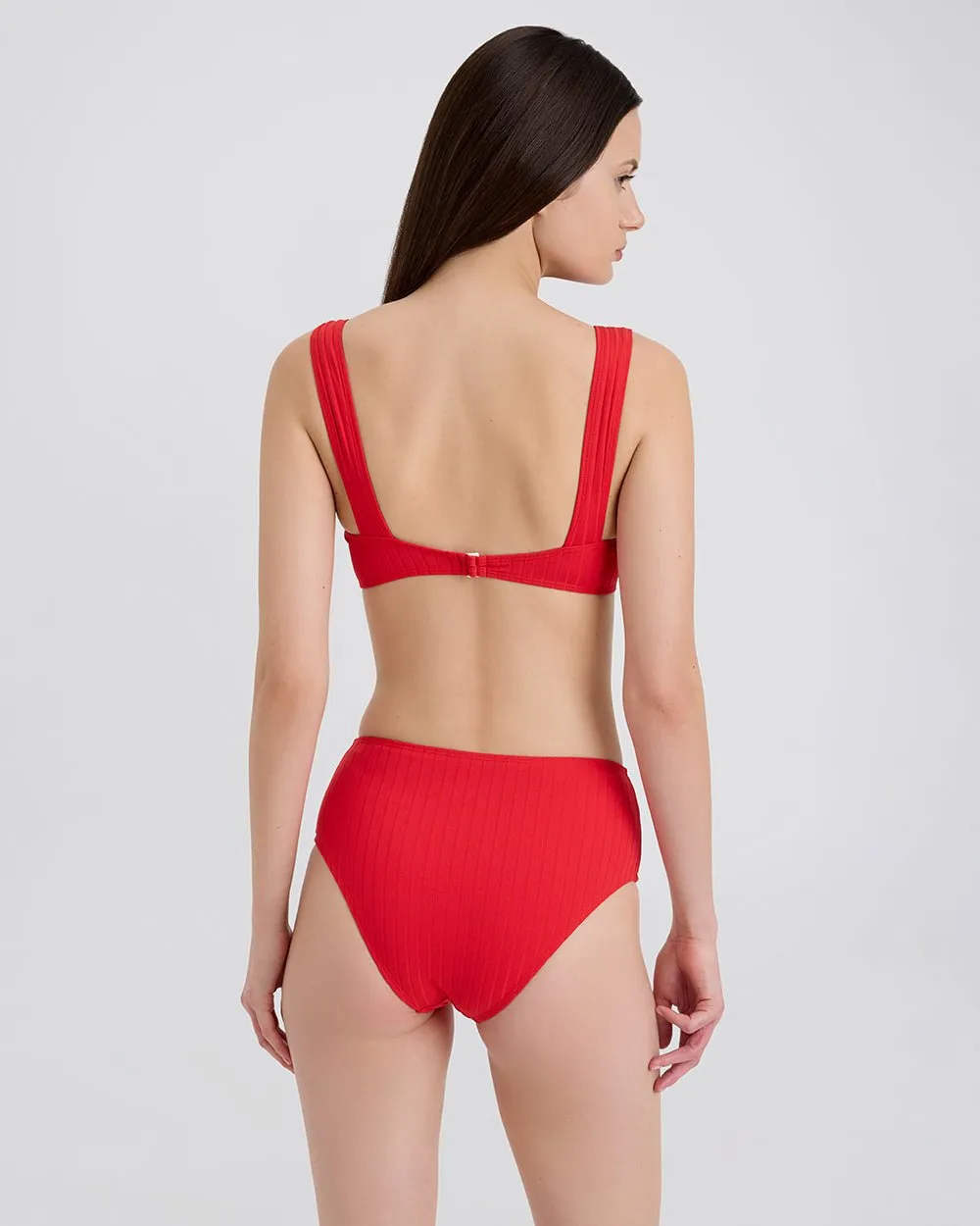 Lilo Luxe Ribbed Bikini Bottom Lipstick Red sold by SOLID & STRIPED
