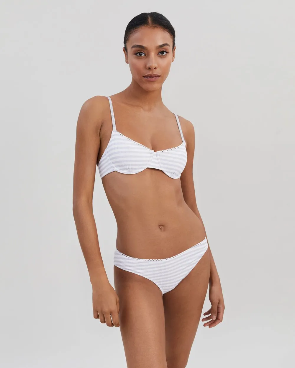 Daphne Ribbed Bikini Bottom Lilac Stripe sold by SOLID & STRIPED product image thumbnail 3