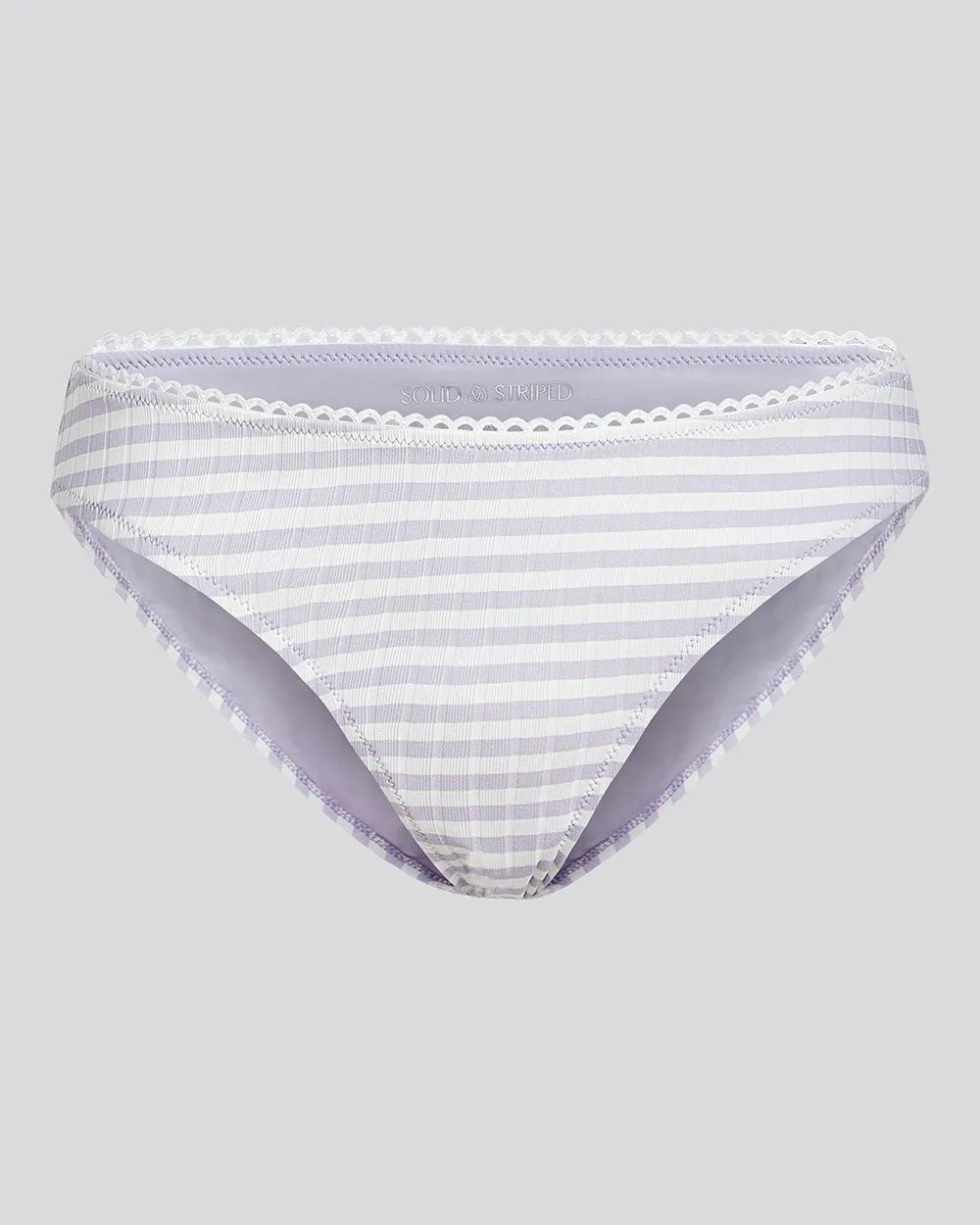 Daphne Ribbed Bikini Bottom Lilac Stripe sold by SOLID & STRIPED product image thumbnail 2
