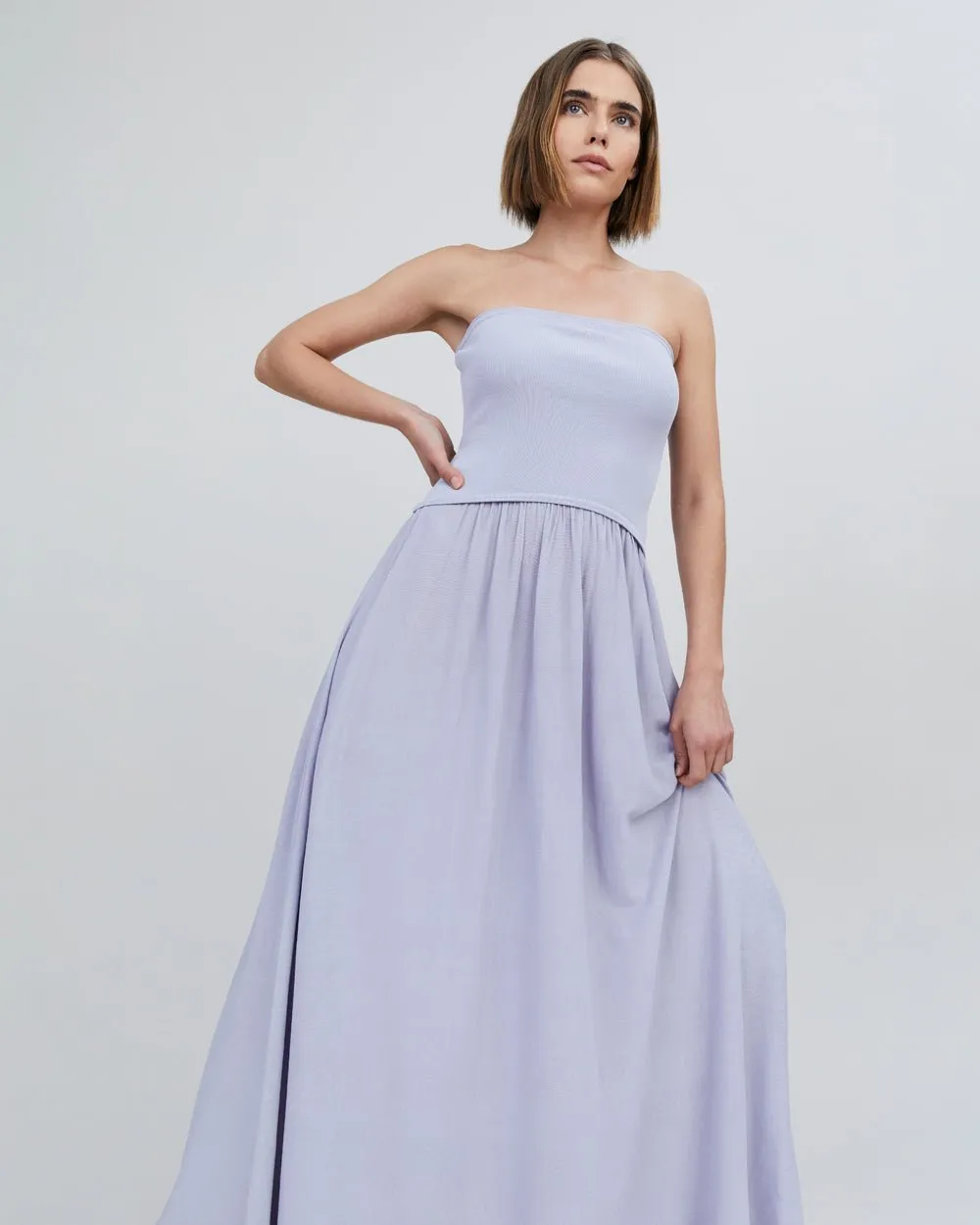 Strapless Soglio Dress Lilac Pastel sold by SOLID & STRIPED product image thumbnail 3