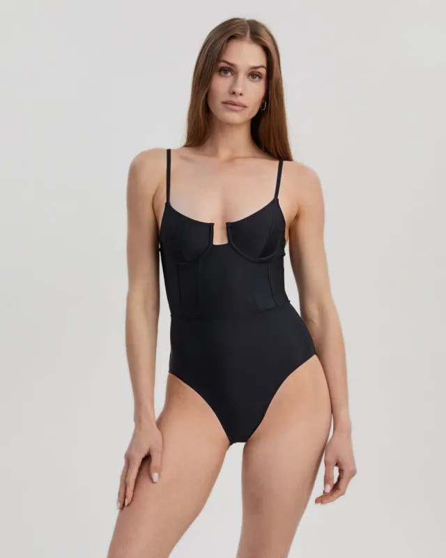 Veronica One Piece Black sold by SOLID & STRIPED
