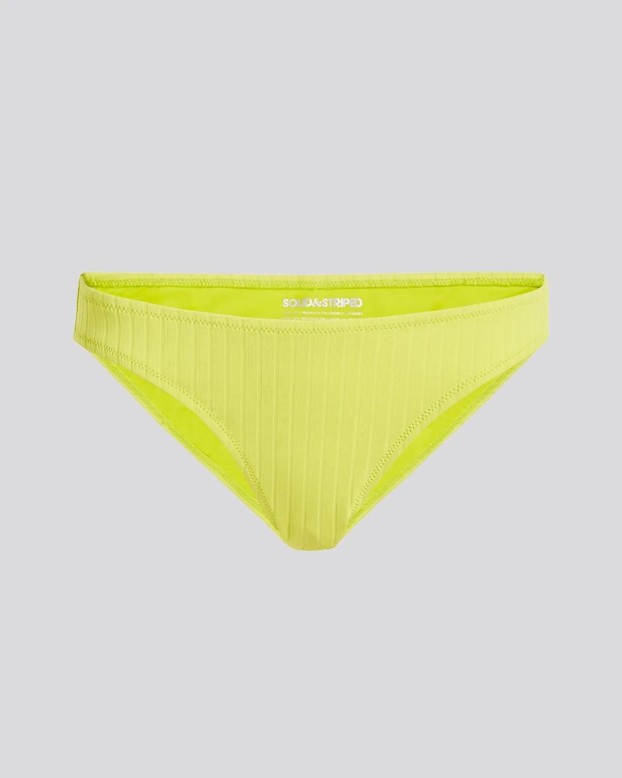 Elle Ribbed Bikini Bottom Chartreuse sold by SOLID & STRIPED product image thumbnail 2