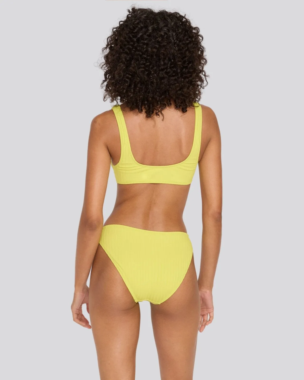 Elle Ribbed Bikini Bottom Chartreuse sold by SOLID & STRIPED