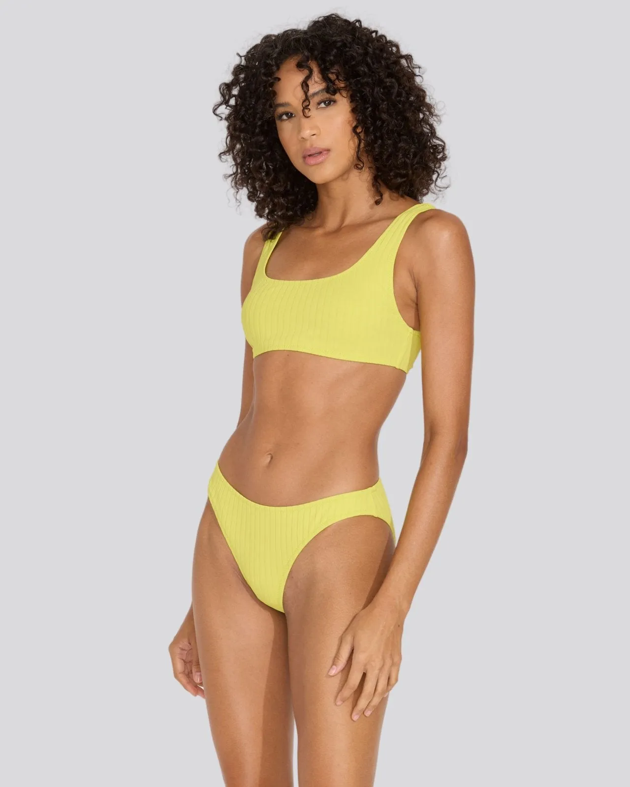 Elle Ribbed Bikini Bottom Chartreuse sold by SOLID & STRIPED product image thumbnail 3