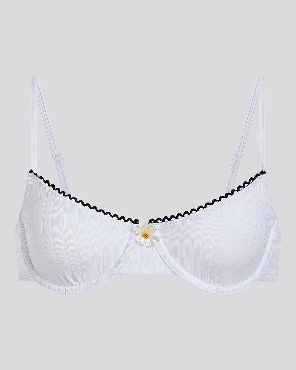 Daphne Ribbed Bikini Top Optic White / Noir sold by SOLID & STRIPED product image thumbnail 2