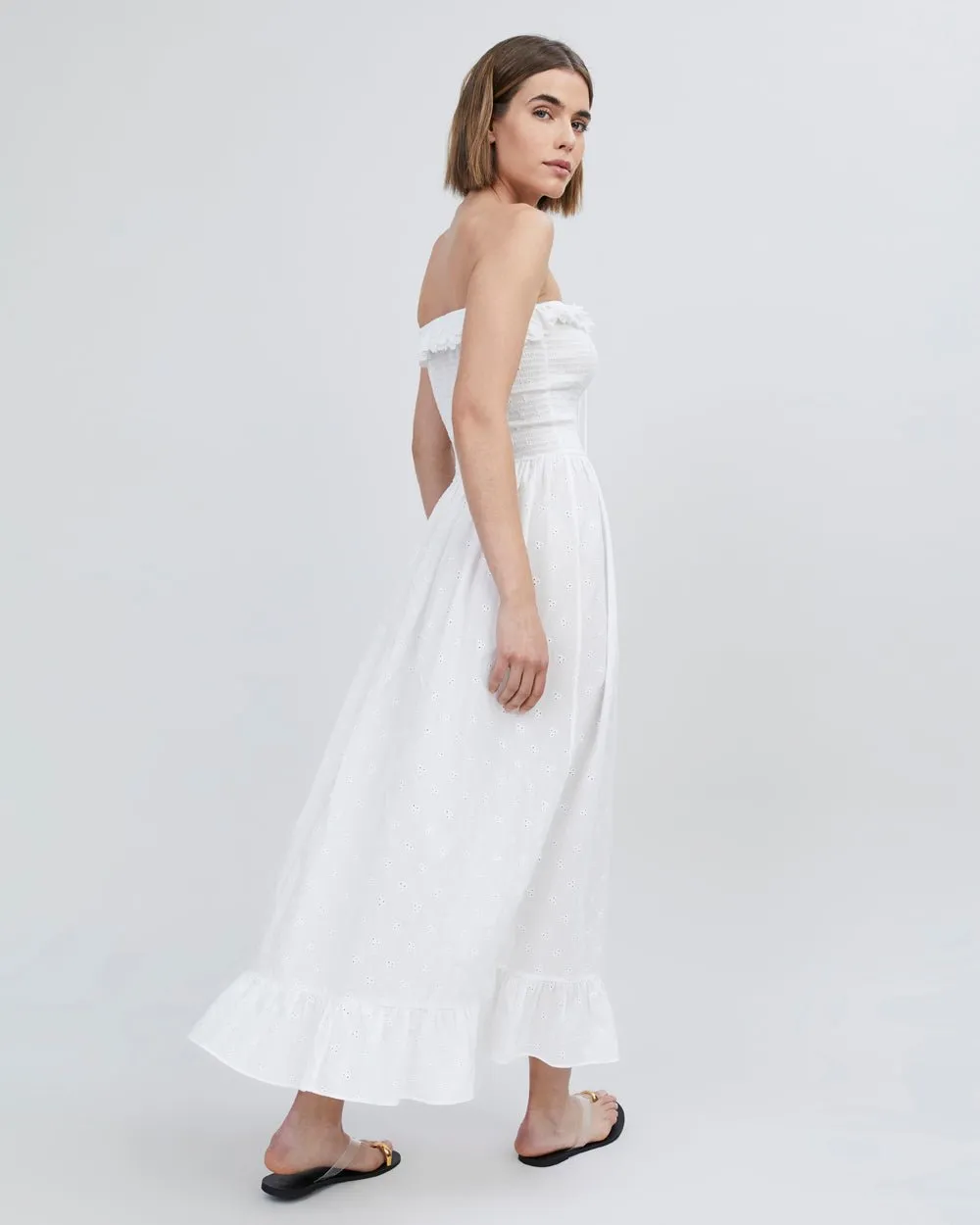 Eyelet Nicole Dress Optic White sold by SOLID & STRIPED product image thumbnail 4