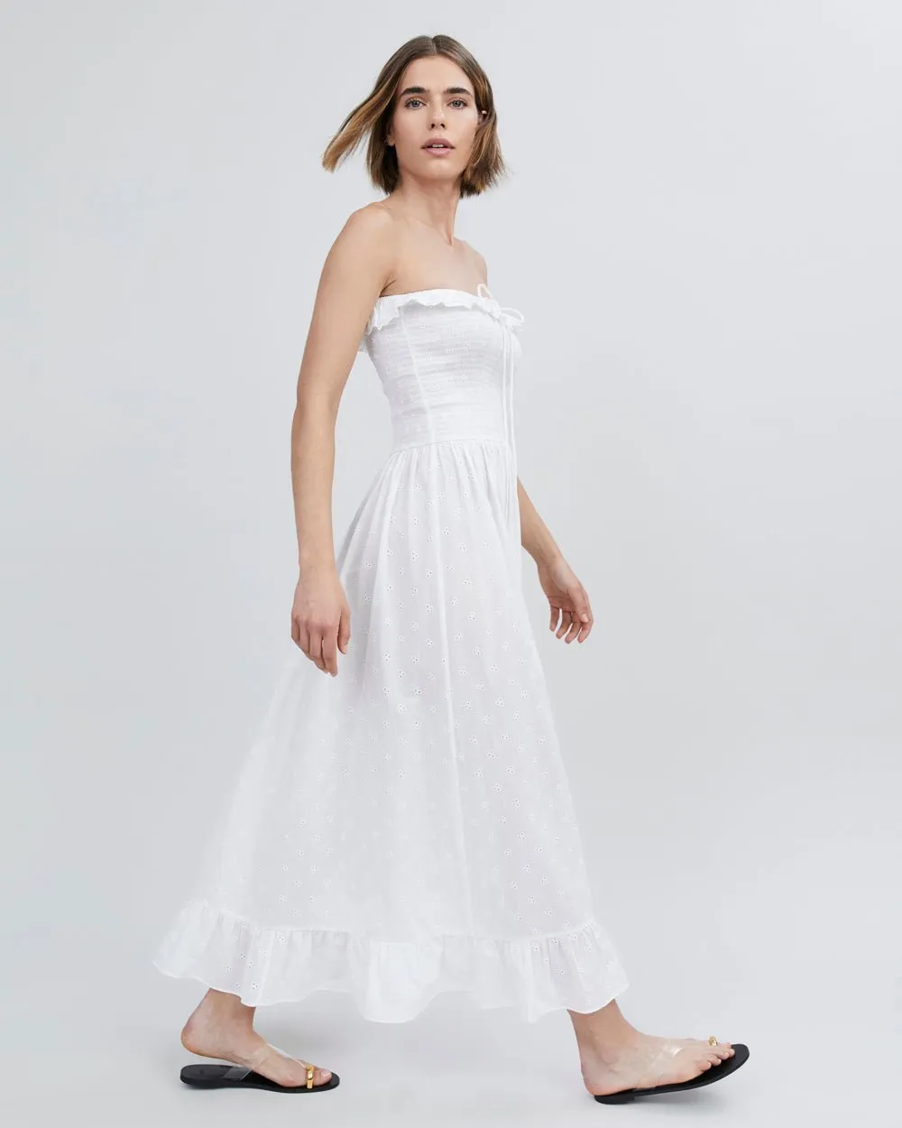 Eyelet Nicole Dress Optic White sold by SOLID & STRIPED product image thumbnail 5