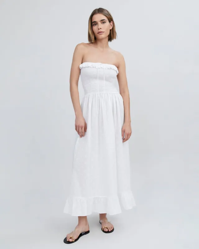Eyelet Nicole Dress Optic White sold by SOLID & STRIPED