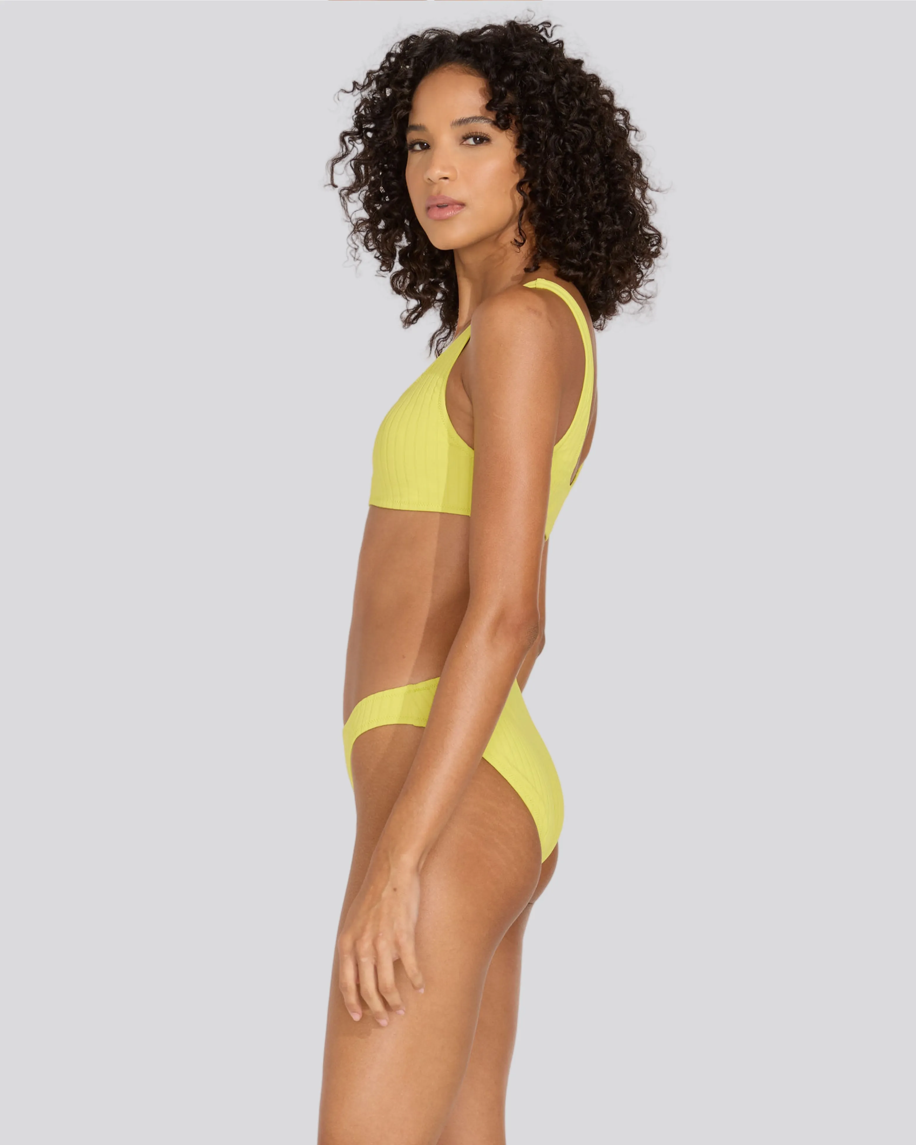 Elle Ribbed Bikini Top Chartreuse sold by SOLID & STRIPED product image thumbnail 4