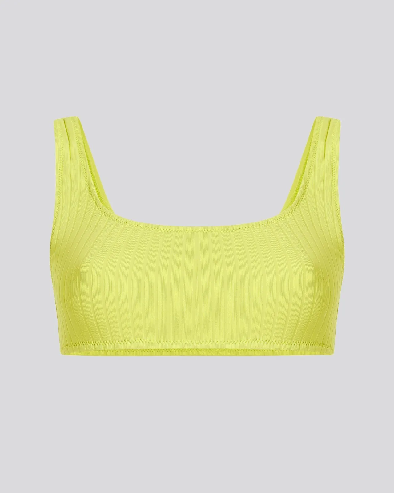 Elle Ribbed Bikini Top Chartreuse sold by SOLID & STRIPED product image thumbnail 2