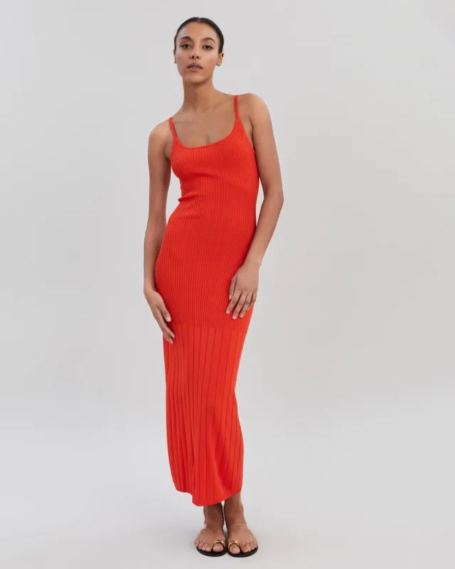 Noel Dress Lava sold by SOLID & STRIPED