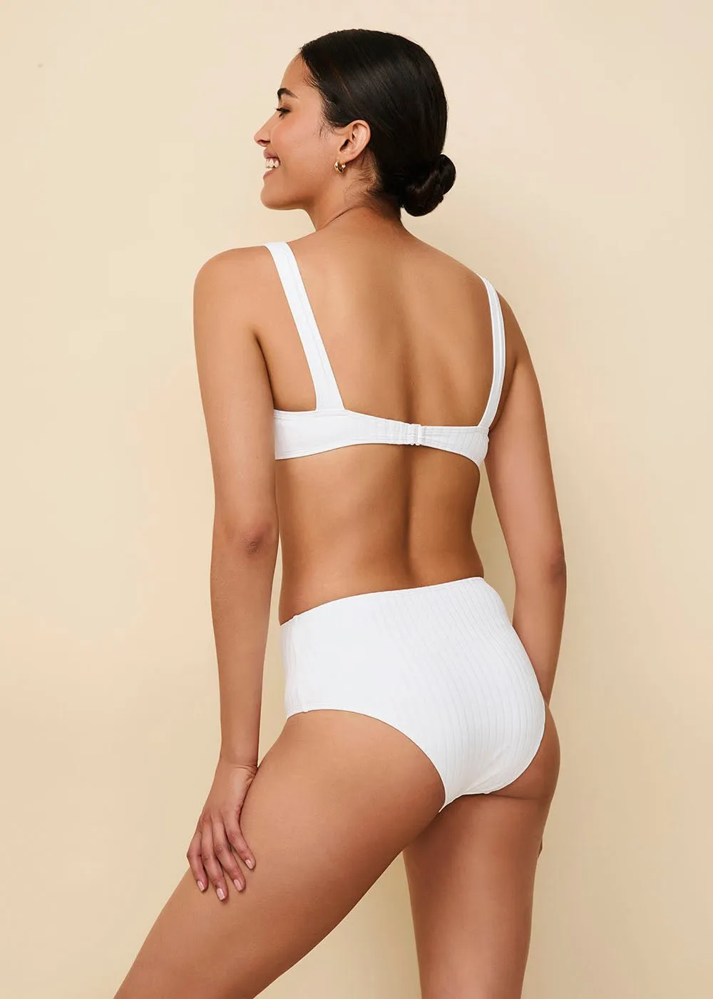 Lilo Ribbed Bikini Bottom Optic White sold by SOLID & STRIPED
