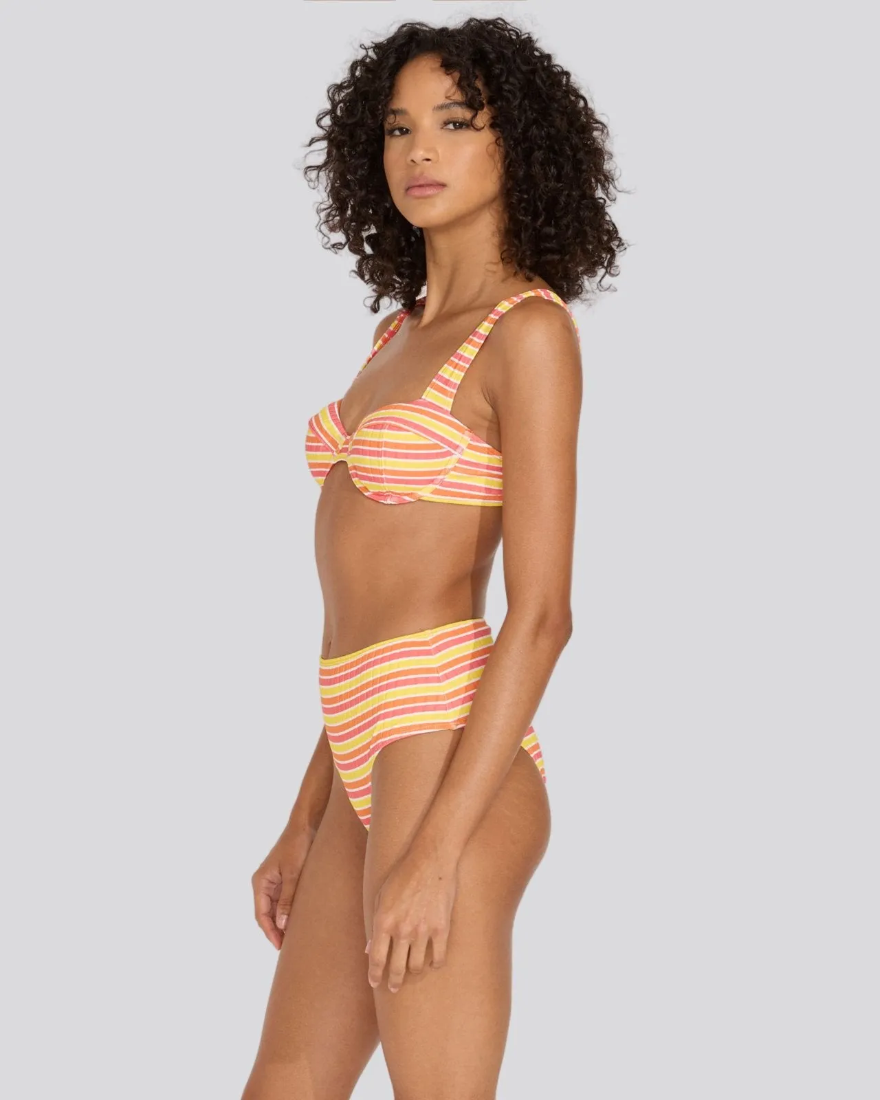 Lilo Ribbed Bikini Top Sorbet Stripe sold by SOLID & STRIPED product image thumbnail 4