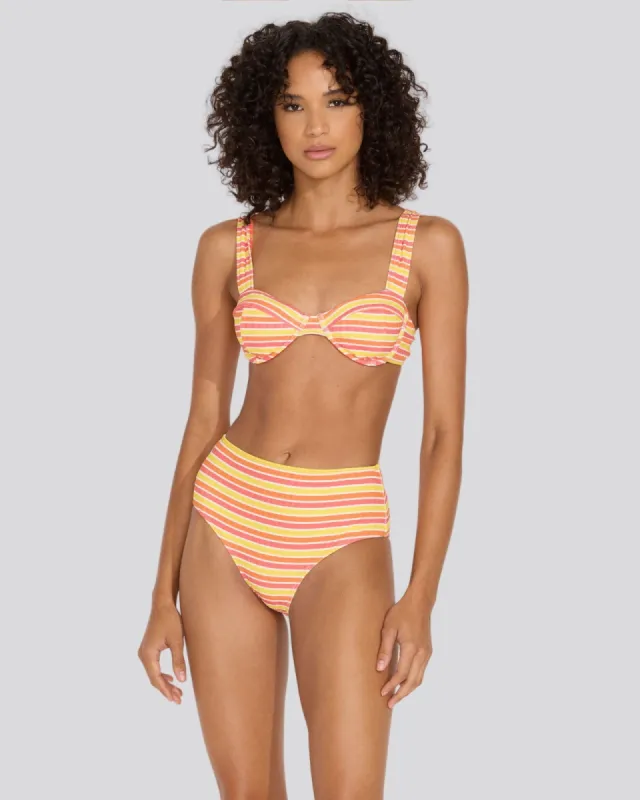 Lilo Ribbed Bikini Top Sorbet Stripe sold by SOLID & STRIPED