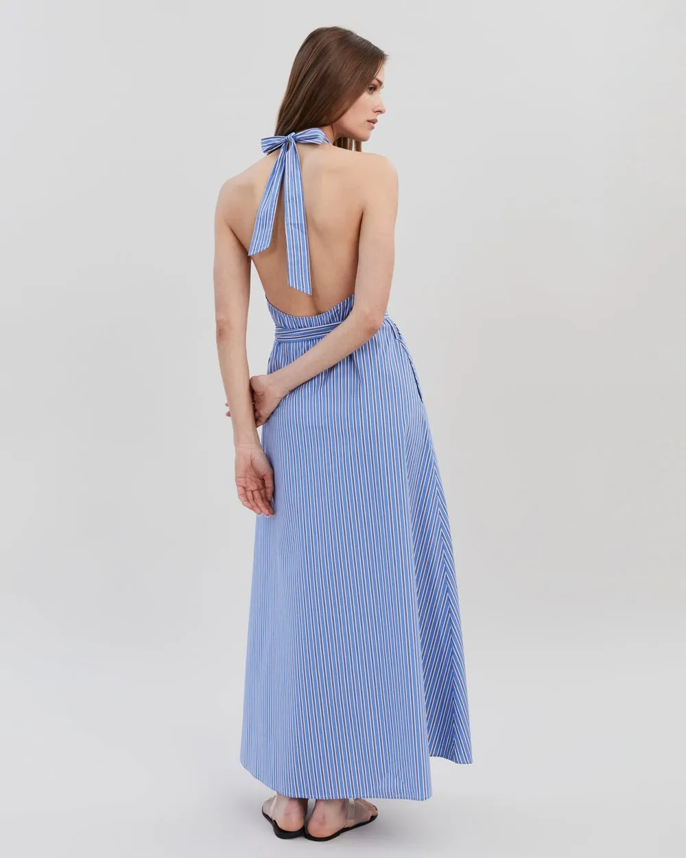 Cara Dress French Navy Stripe sold by SOLID & STRIPED product image thumbnail 3