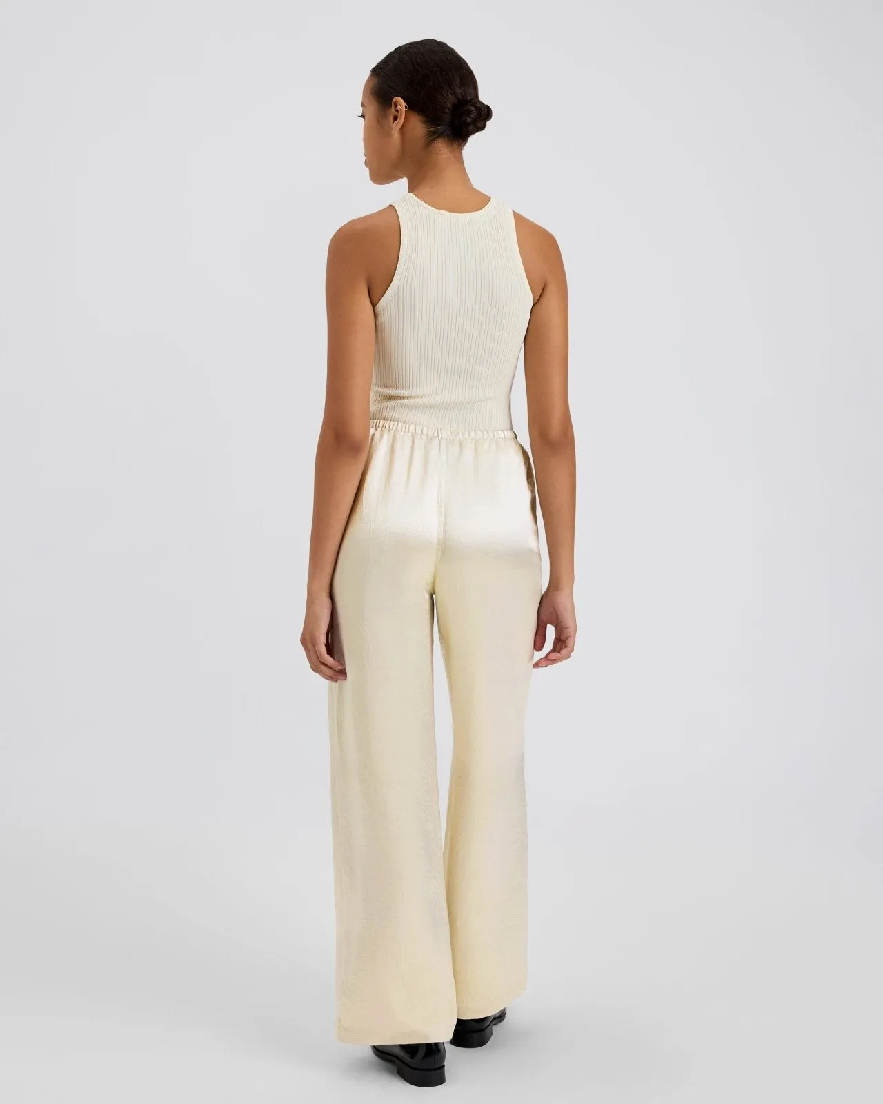 Monaco Satin Pant Ecru sold by SOLID & STRIPED product image thumbnail 3