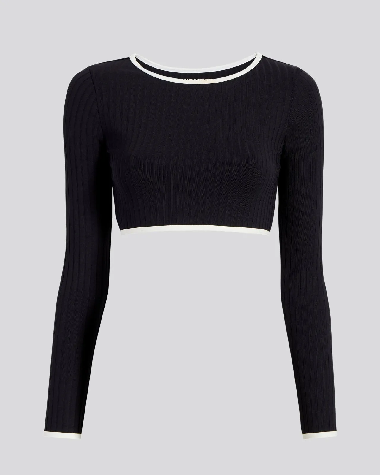 Nola Ribbed Rashguard Noir / Optic White sold by SOLID & STRIPED product image thumbnail 2