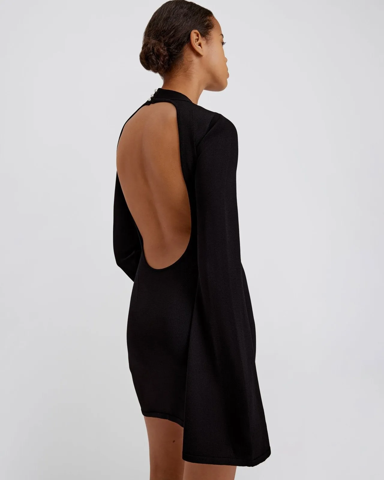 Narcia Knit Openback Mini Dress Noir sold by SOLID & STRIPED product image thumbnail 4