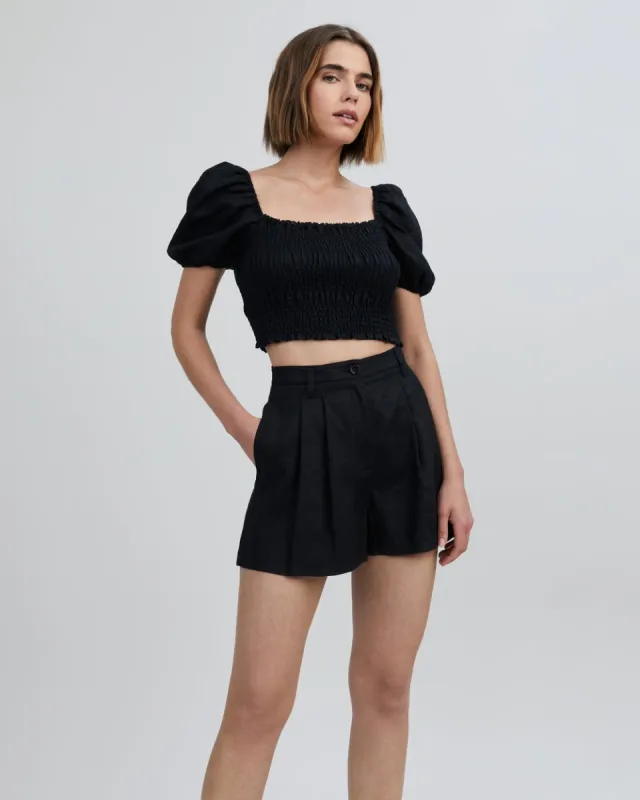 Corrina Top Noir sold by SOLID & STRIPED