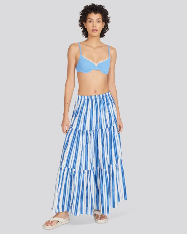 Addison Skirt Marina Blue Stripe sold by SOLID & STRIPED