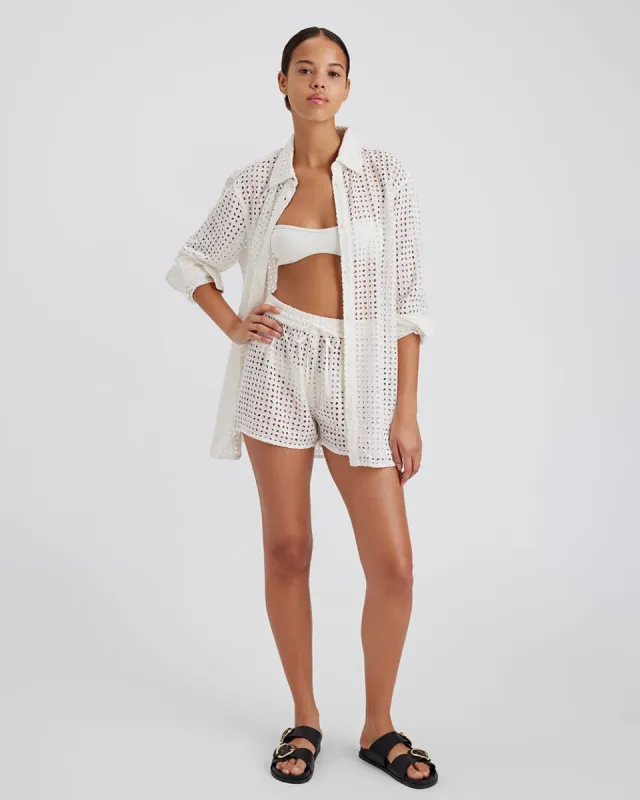 Oxford Tunic Leaf Eyelet Brule sold by SOLID & STRIPED