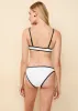 Rachel Ribbed Bikini Bottom Optic White / Noir sold by SOLID & STRIPED