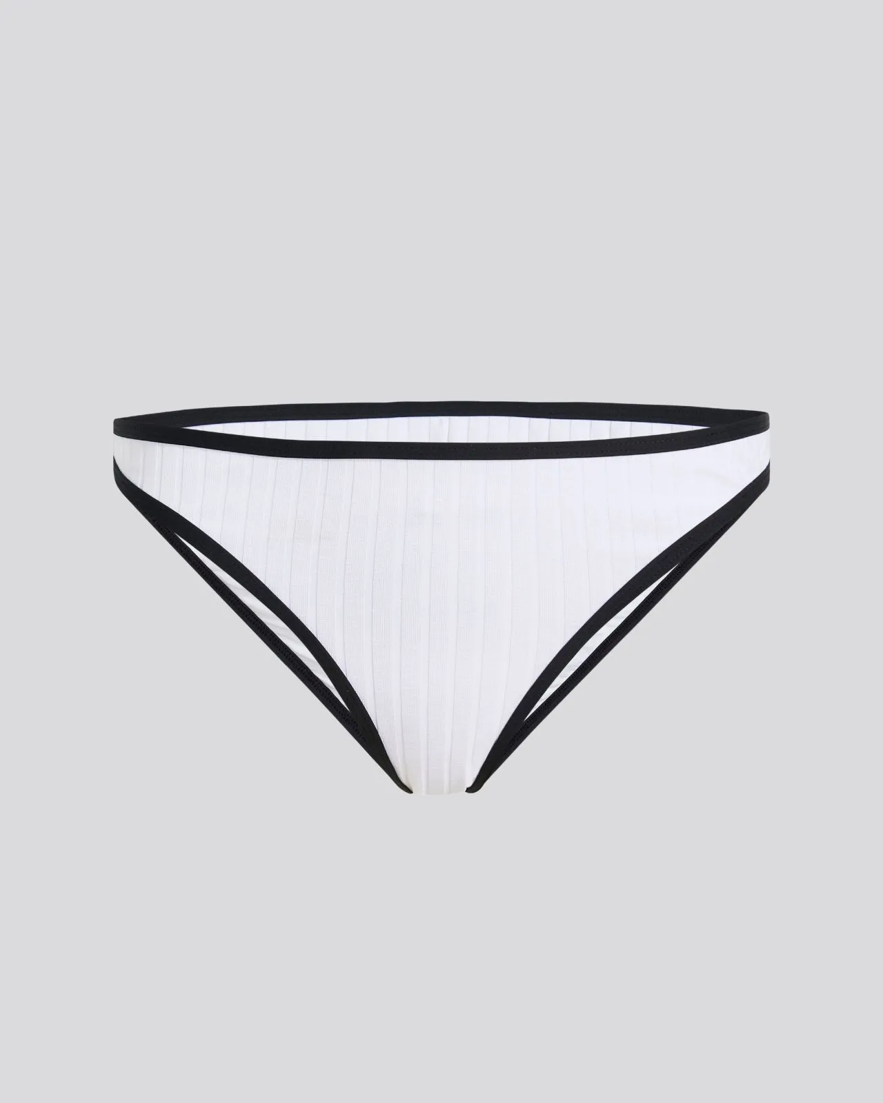 Rachel Ribbed Bikini Bottom Optic White / Noir sold by SOLID & STRIPED product image thumbnail 2