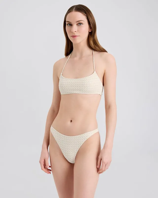 Odessa Bikini Top Jacquard Ecru sold by SOLID & STRIPED