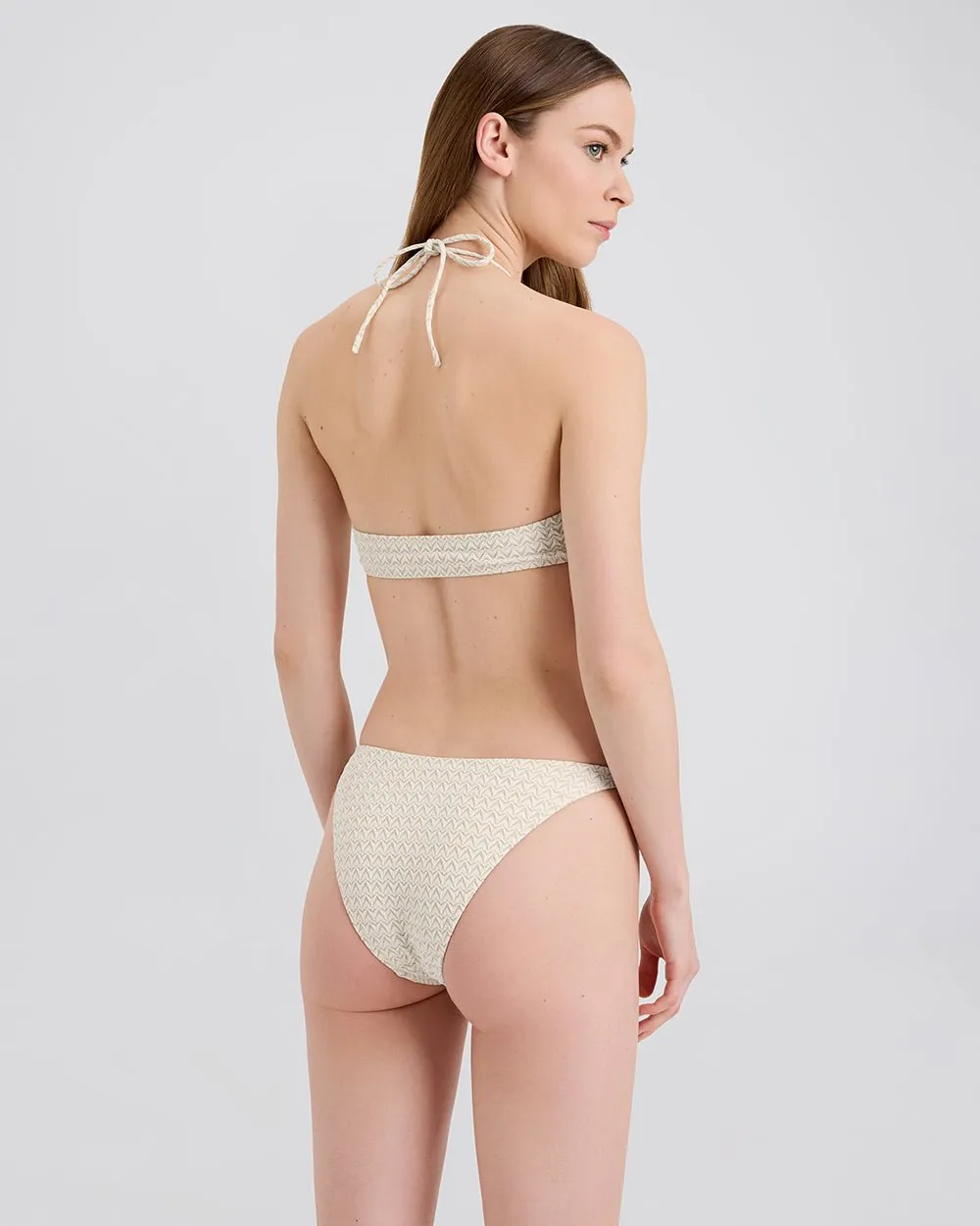 Odessa Bikini Top Jacquard Ecru sold by SOLID & STRIPED product image thumbnail 3