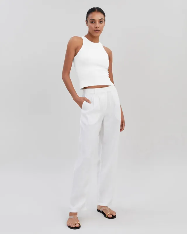 Taline Linen Pant Optic White sold by SOLID & STRIPED