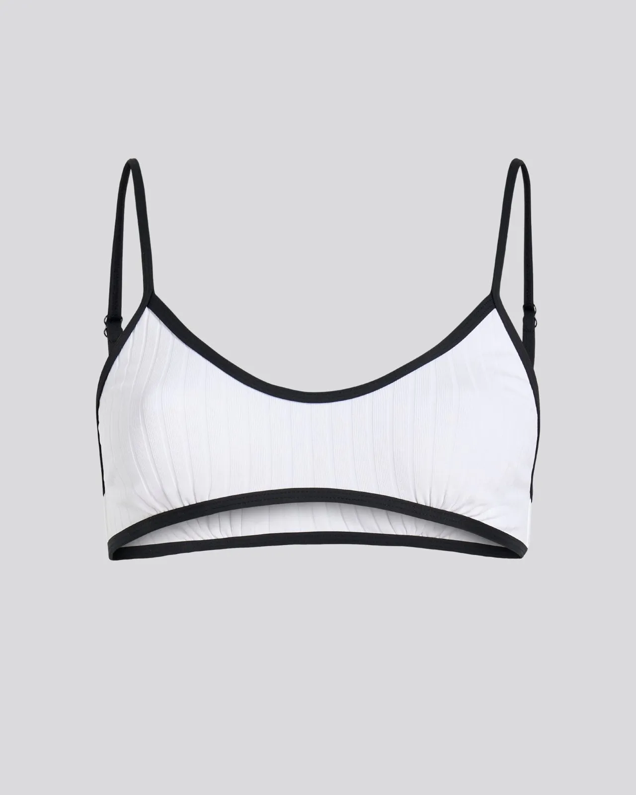 Rachel Ribbed Bikini Top Optic White / Noir sold by SOLID & STRIPED product image thumbnail 2