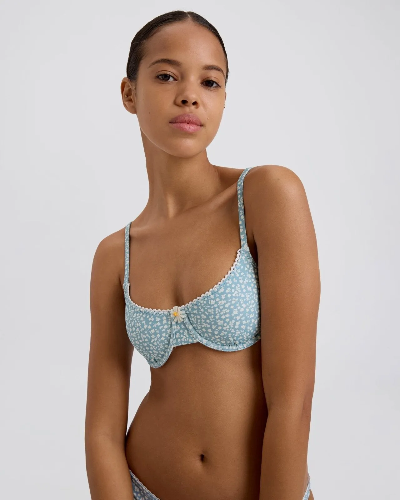 Daphne Bikini Top Ditsy Floral Hazy Blue sold by SOLID & STRIPED product image thumbnail 4